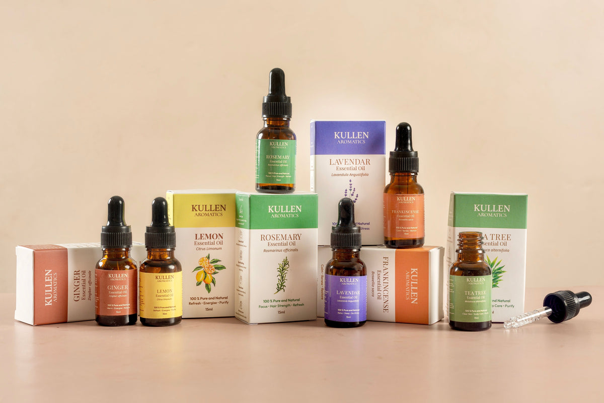 Kullen natural aroma oils collection - pure essential oils for aromatherapy, skincare and home fragrance