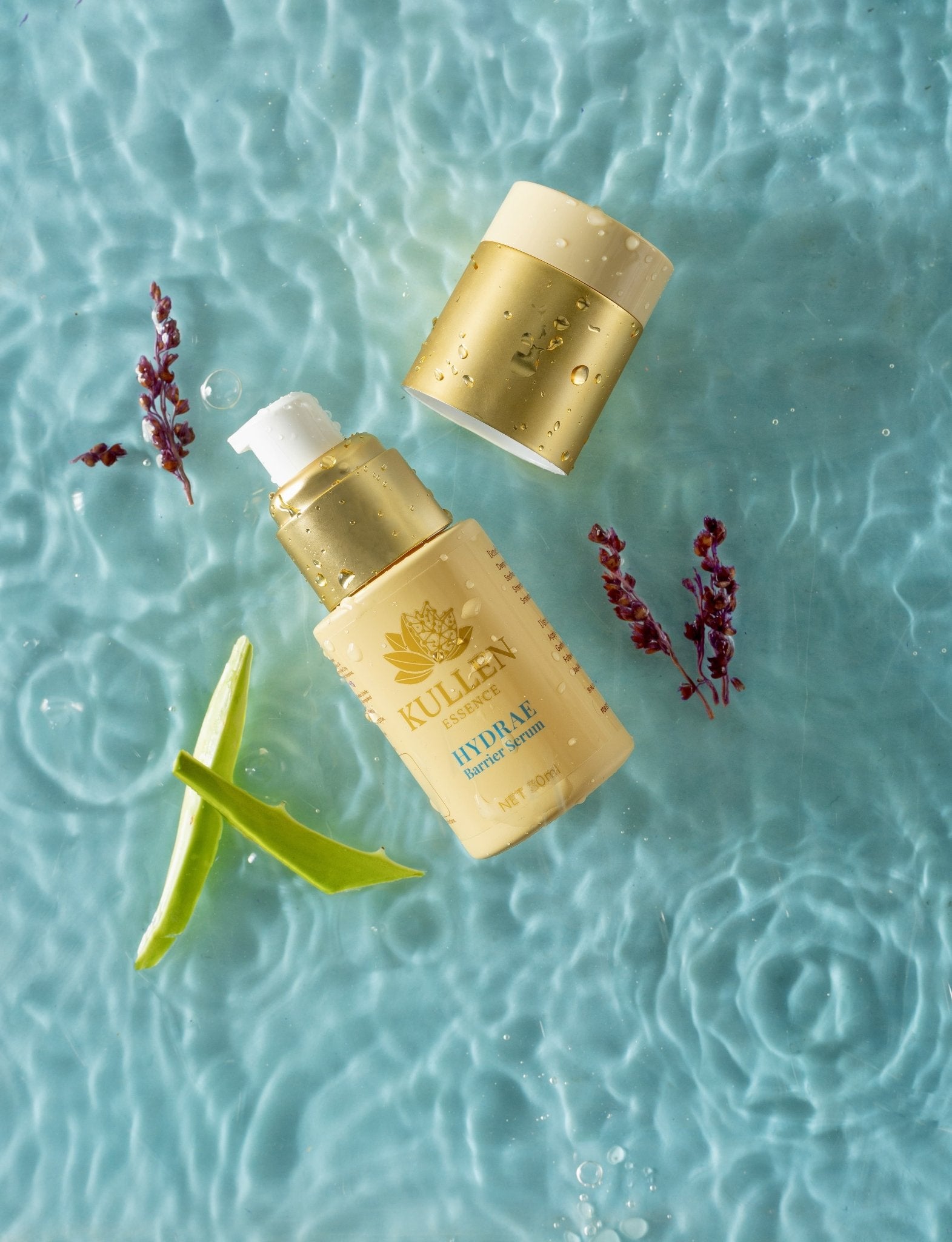 Hydrae Barrier Serum with Squalane & Hyaluronic Acid | 30ml - Kullen Main product shot: Kullen Hydrae Barrier Serum 30ml bottle with Squalane and Hyaluronic Acid