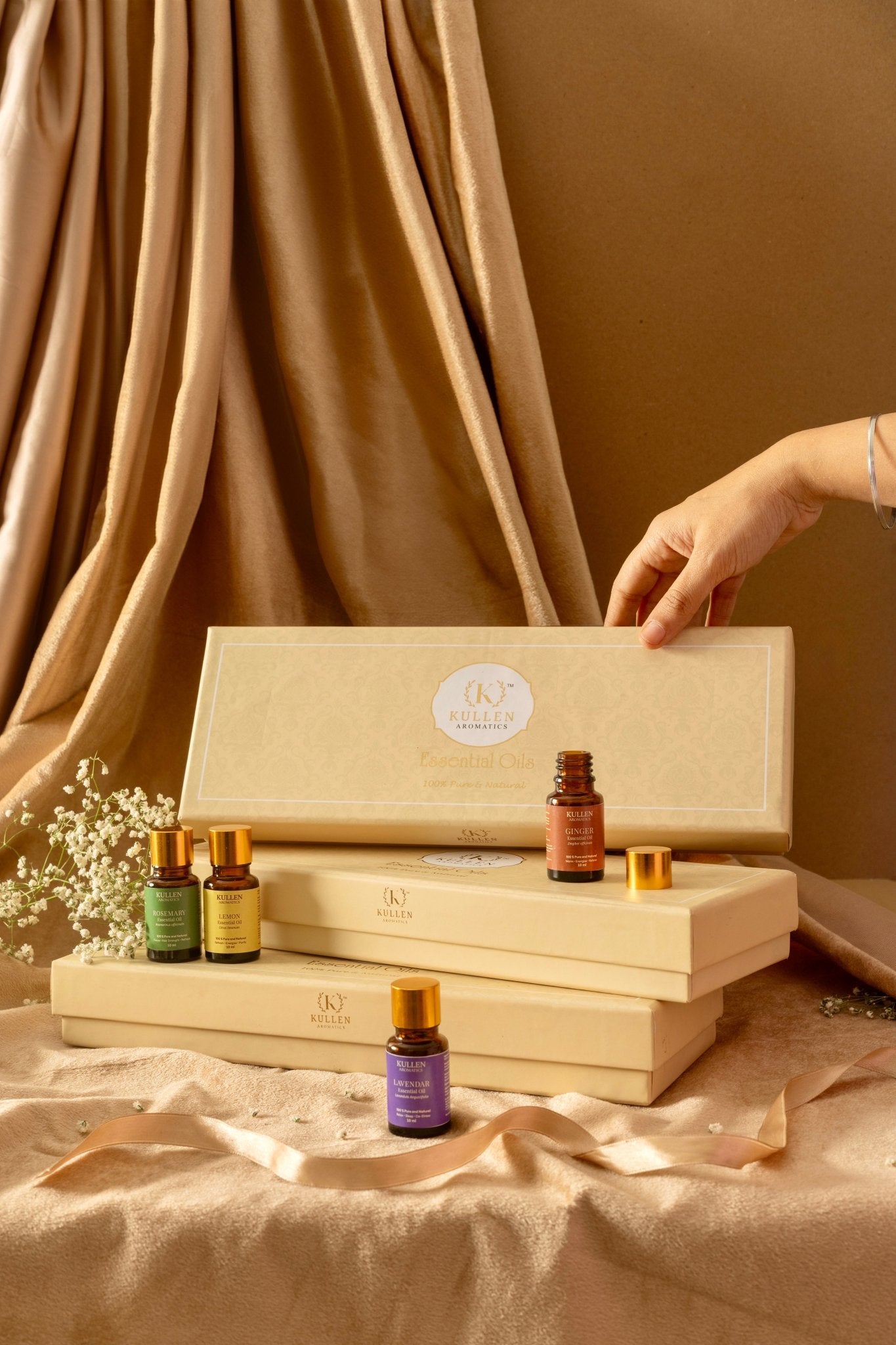 Kullen Essential Oil Gift Set | Box of 6 | Frankincense, Tea Tree, Lemon, Lavender, Ginger & Rosemary | 6 x 10ml - Kullen Essence – Skincare & Aroma Oils
