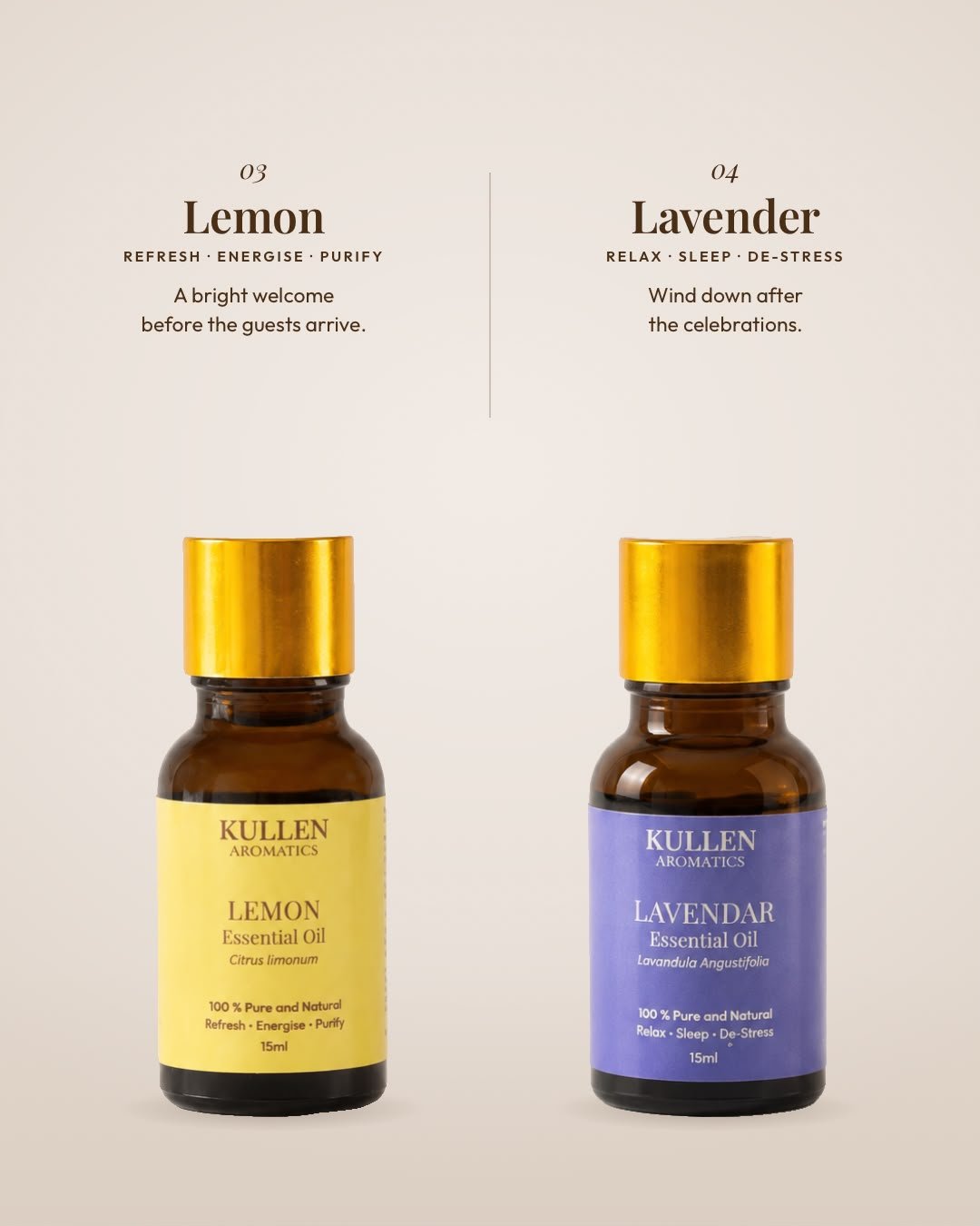 Kullen Essential Oil Gift Set | Box of 6 | Frankincense, Tea Tree, Lemon, Lavender, Ginger & Rosemary | 6 x 10ml - Kullen Essence – Skincare & Aroma Oils